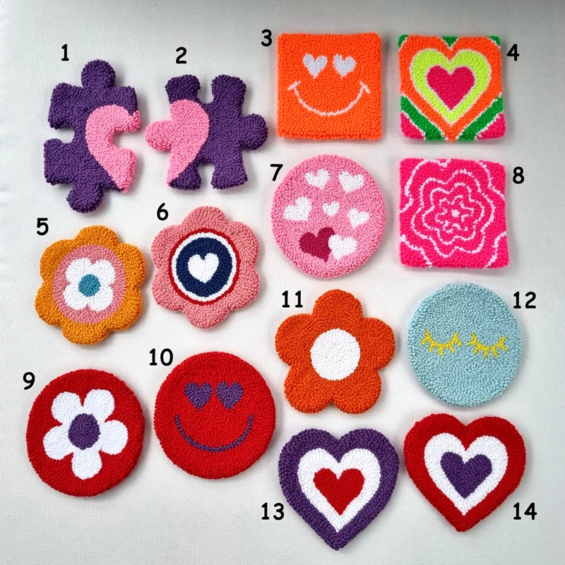 OEM Valentine's Day Product Kit Gift sBox of Handmade Punch Needle Coaster Rugs