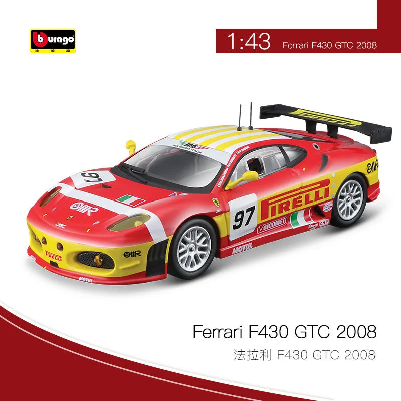 Burago 1:43 High Quality Metal Diecast Car Collection Flatcar Mini FerrarIes Racing Model Cars Hobby Grade Display Made Alloy