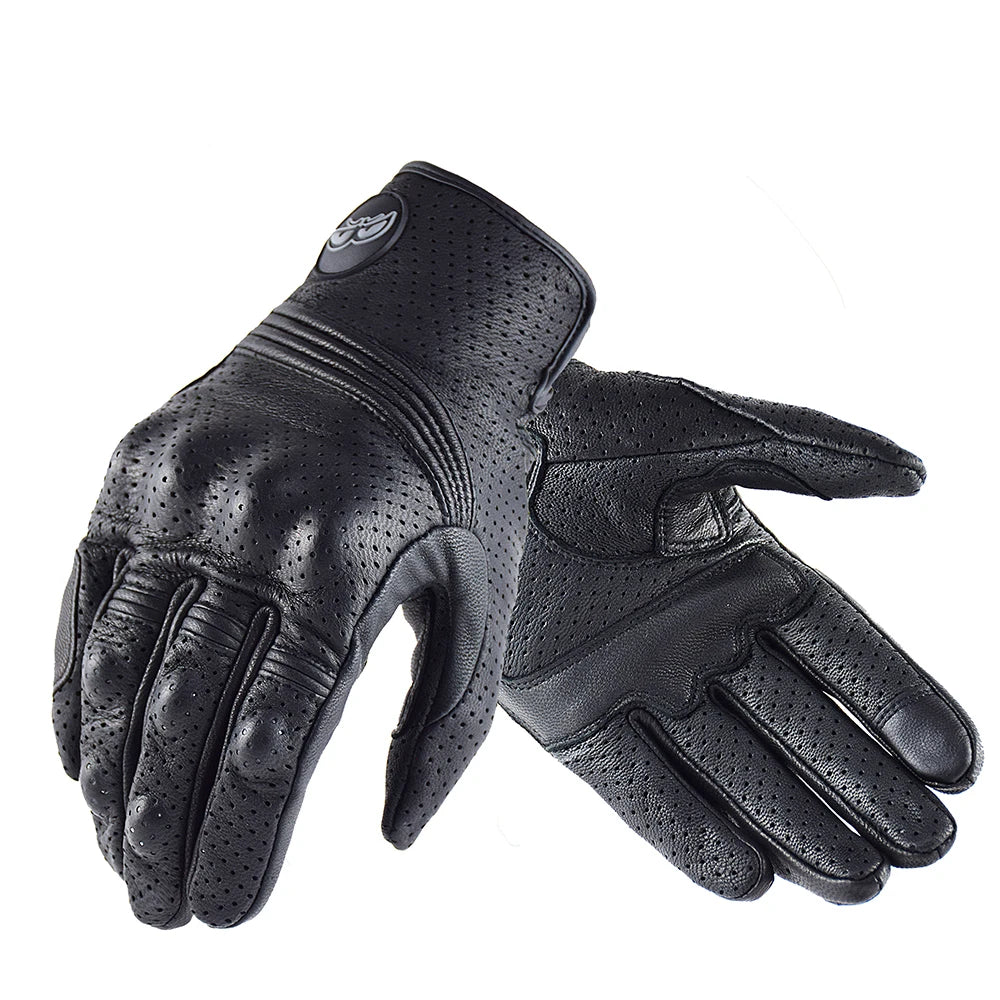 Vintage Leather Motorcycle Racing Gloves Men Women Motorcyclist Guantes Moto Long Luvas Full Finger Motocross MTB Biker Gloves