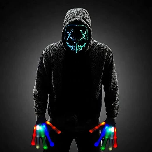 LED Light-Up Halloween Mask Scary Mask for Festivals Halloween Costume Masquerade Parties Carnival Gift Party Decorations