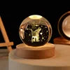 3D Warm White USB Power Crystal Ball Moon Night Light LED Planet Globe Table Lamp Home Decor Gift