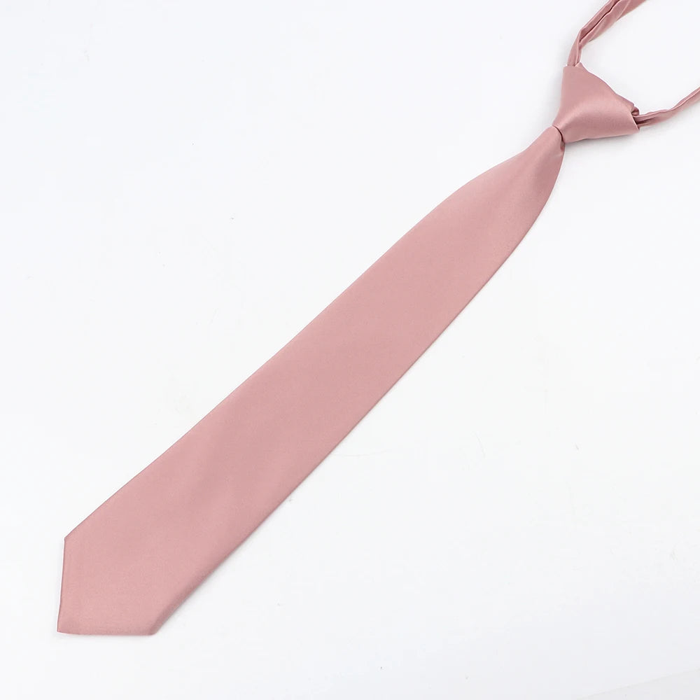 Fashion School Children Neck Tie Solid Color Easy to Wear for Girls Boys Kid Pre-tied Colorful Adjustable Skinny Necktie Gift