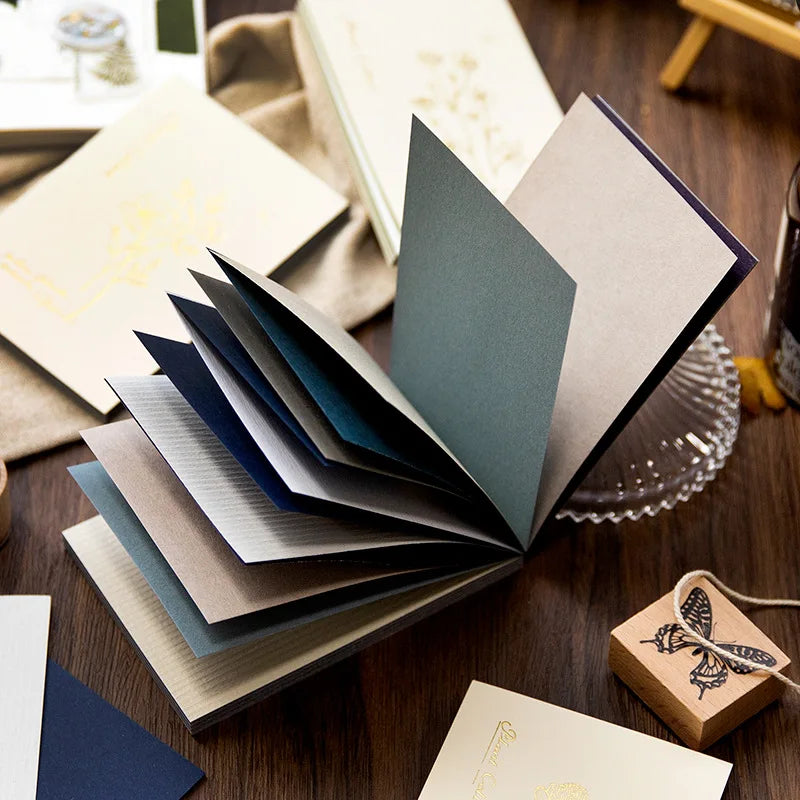 50pieces/pack Material Paper Multiple Materials Collection Retro Message Collage Base Decoration Notebook 4 Models