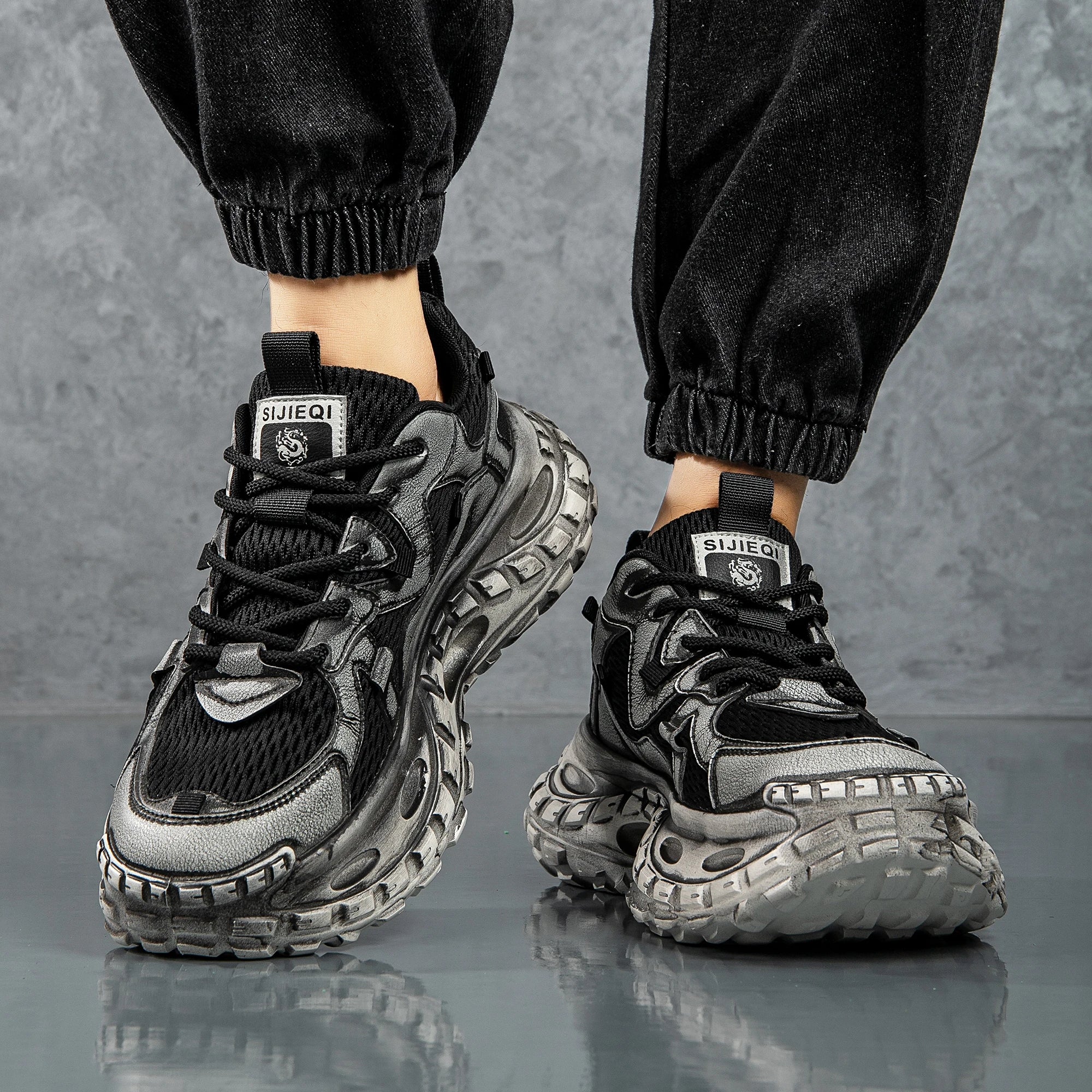 Men's Vintage Design Platform Sneakers for Winter Sports Casual Outdoor Tennis Skateboard Running Street Style Lace Sneakers