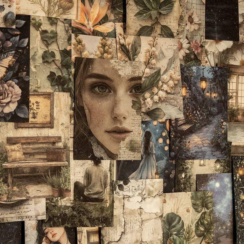 200 Sheets Per Pack of Material Paper Floating Life Collection Large Portion of Vintage Collage