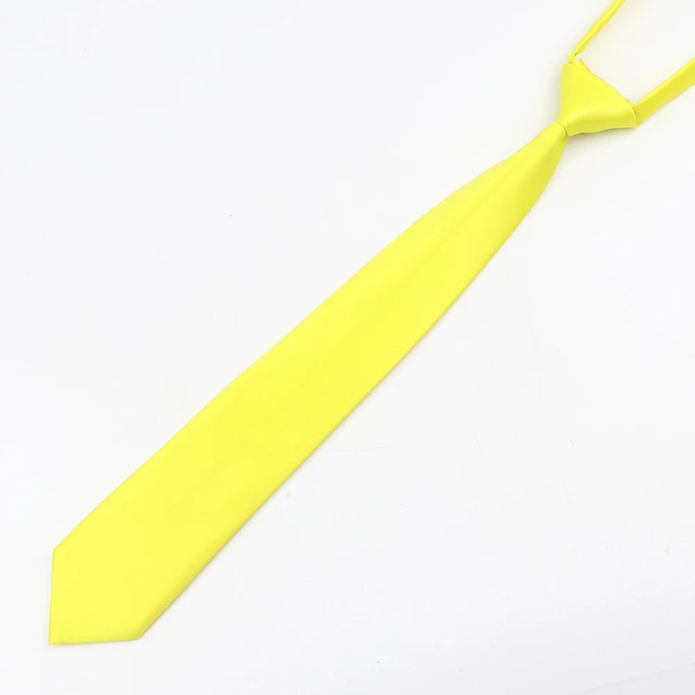 Fashion School Children Neck Tie Solid Color Easy to Wear for Girls Boys Kid Pre-tied Colorful Adjustable Skinny Necktie Gift