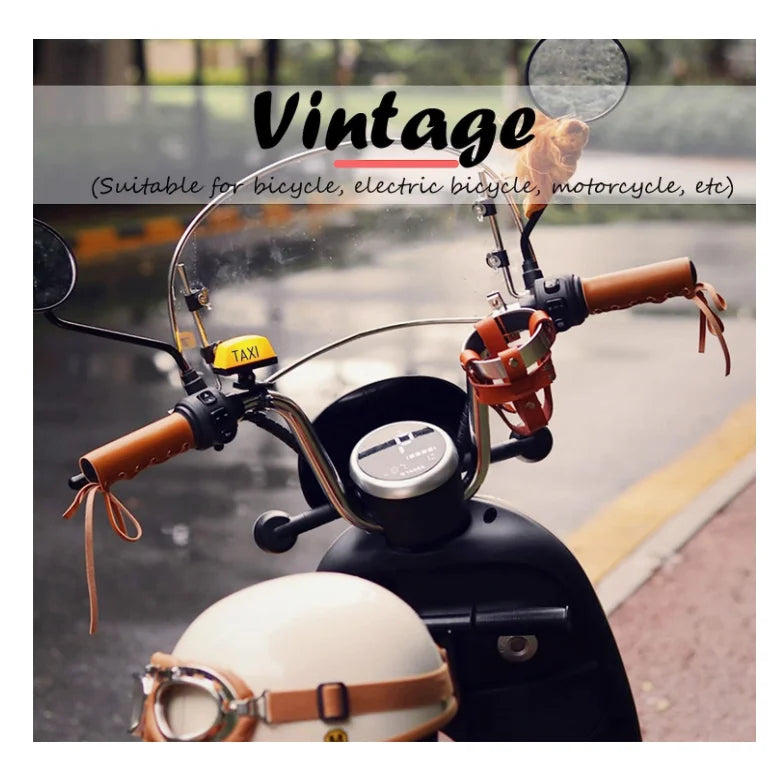 YY  Vintage Bike Handlebar Grips Holster Bicycle Tapes Leather Protective Cover Retro Handlebar Grips Parts