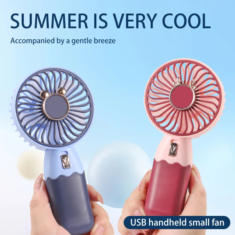 Hot Sale Summer Outdoor Mini USB Rechargeable Portable Fan Personalized Air Cooling for Sports Travel Top Toys Promotional Gifts