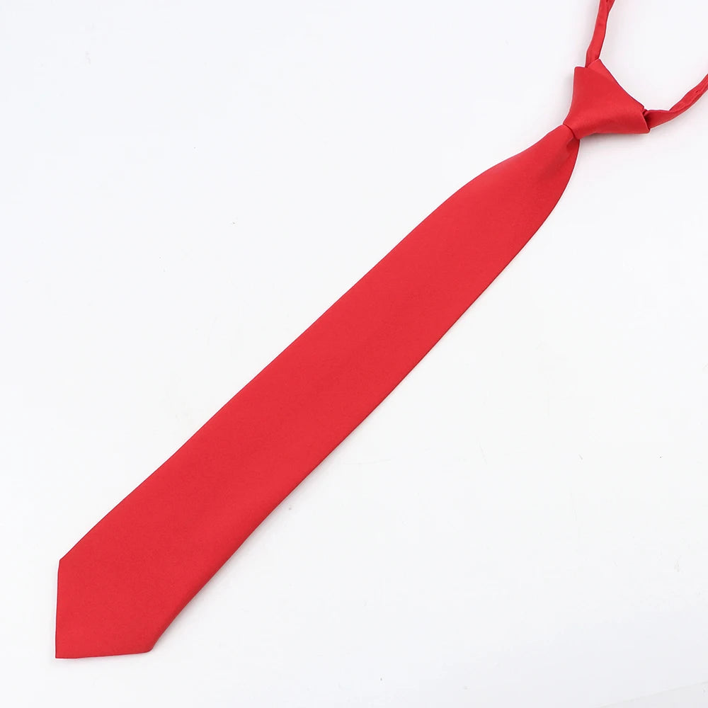 Fashion School Children Neck Tie Solid Color Easy to Wear for Girls Boys Kid Pre-tied Colorful Adjustable Skinny Necktie Gift