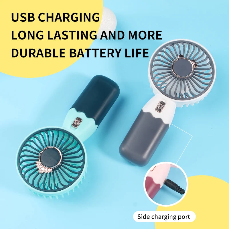 Hot Sale Summer Outdoor Mini USB Rechargeable Portable Fan Personalized Air Cooling for Sports Travel Top Toys Promotional Gifts