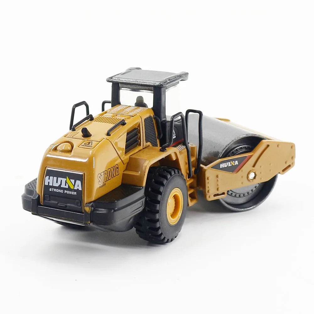 HUINA 1/60 Die-Cast Road Roller Static Model Construction Vehicle Collectible Vehicle Toy Alloy Engineering Machinery Model Gift