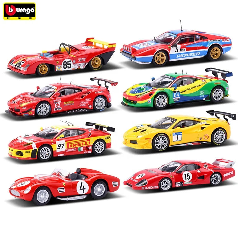 Burago 1:43 High Quality Metal Diecast Car Collection Flatcar Mini FerrarIes Racing Model Cars Hobby Grade Display Made Alloy