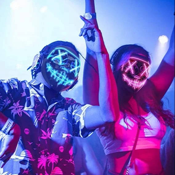 LED Light-Up Halloween Mask Scary Mask for Festivals Halloween Costume Masquerade Parties Carnival Gift Party Decorations