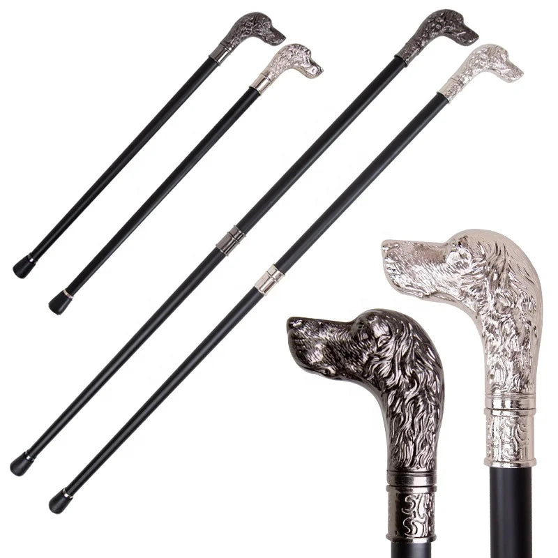 Dog-Head Luxury Walking Stick Canes for Men Fashion Elegant Crutch Decorative Stick Party Vintage Hand Walking Cane