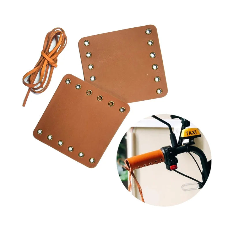 YY  Vintage Bike Handlebar Grips Holster Bicycle Tapes Leather Protective Cover Retro Handlebar Grips Parts