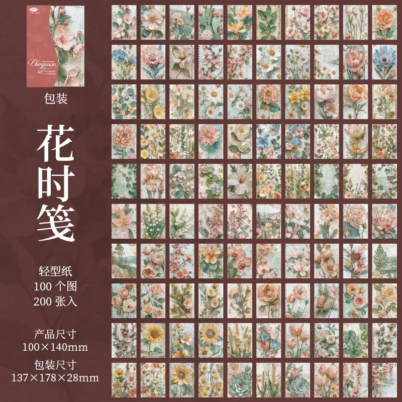 200 Sheets Per Pack of Material Paper Floating Life Collection Large Portion of Vintage Collage