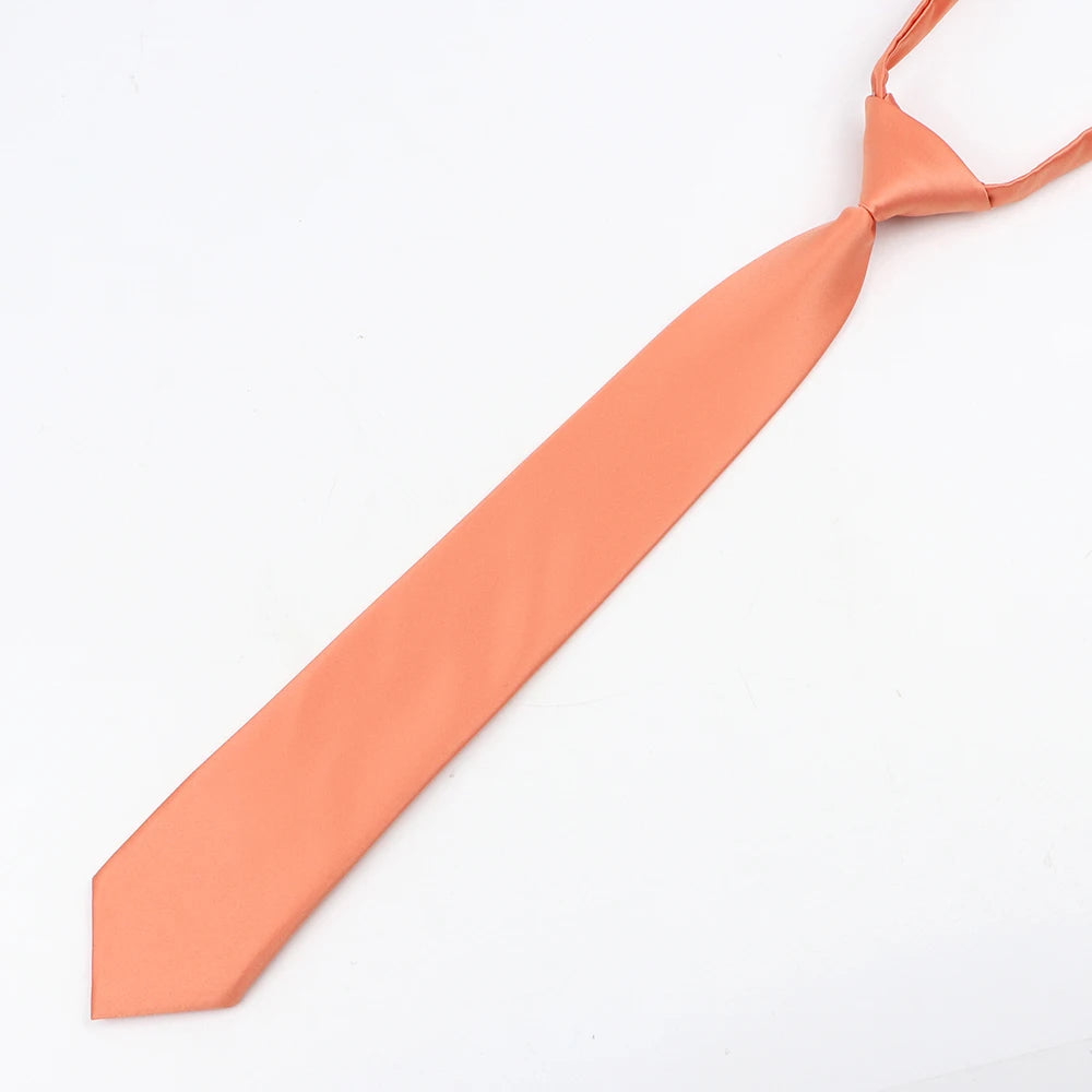 Fashion School Children Neck Tie Solid Color Easy to Wear for Girls Boys Kid Pre-tied Colorful Adjustable Skinny Necktie Gift