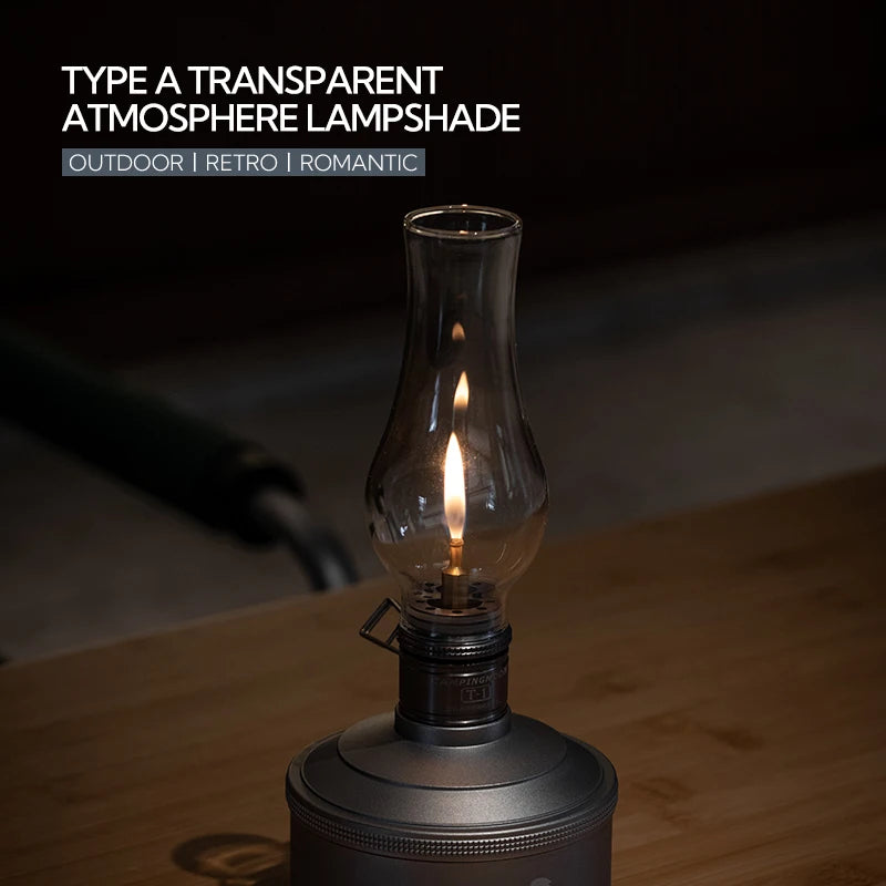 Campingmoon Vintage Camping Light Gas Lantern Shade Transparent Glass Gas Outdoor Lamp Shade