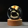 3D Warm White USB Power Crystal Ball Moon Night Light LED Planet Globe Table Lamp Home Decor Gift