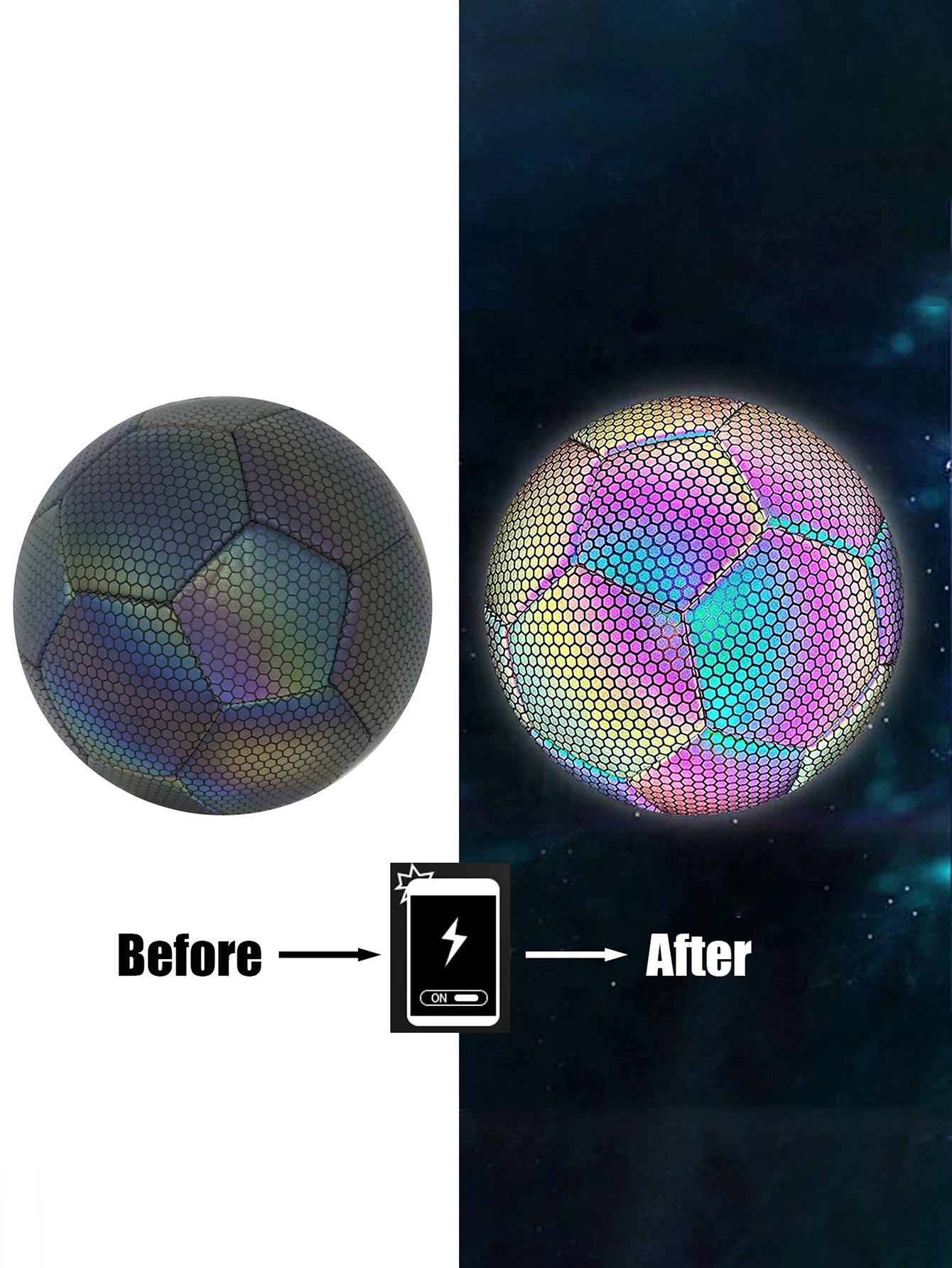 2024 Size 5 Luminous Soccer Ball  Glowing Football Light up Glow in the Dark Led Glowing Soccer Ball for Outdoor Training Gifts