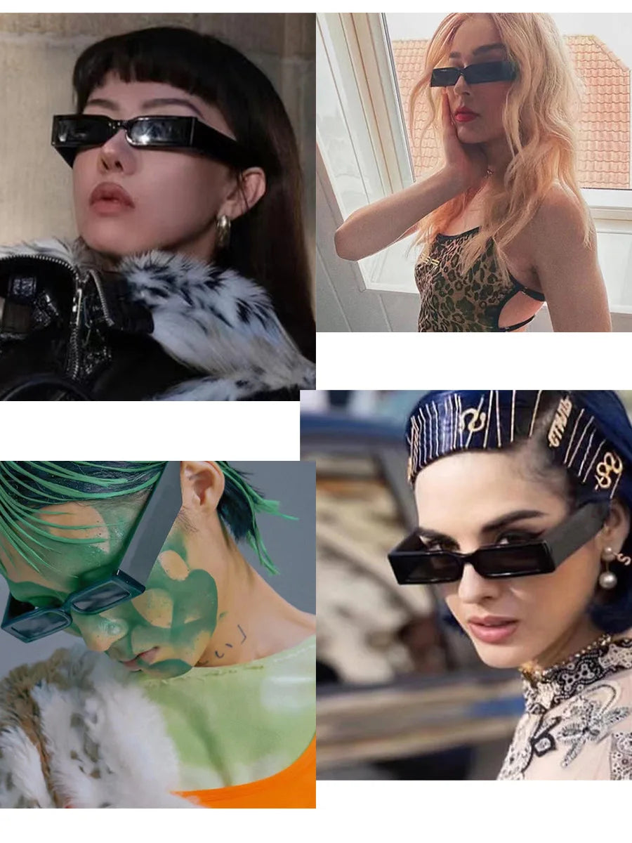 Steampunk Shades Eyewear UV400 Rectangle Vintage Sunglasses  Women Men Retro Sun Glasses