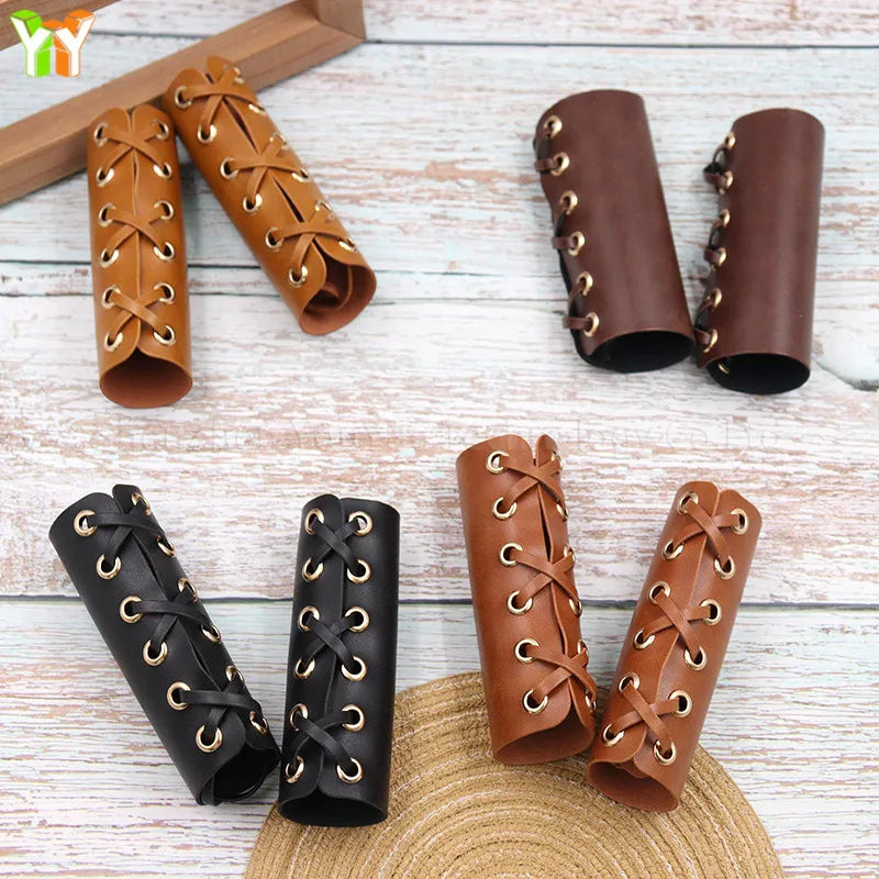 YY  Vintage Bike Handlebar Grips Holster Bicycle Tapes Leather Protective Cover Retro Handlebar Grips Parts