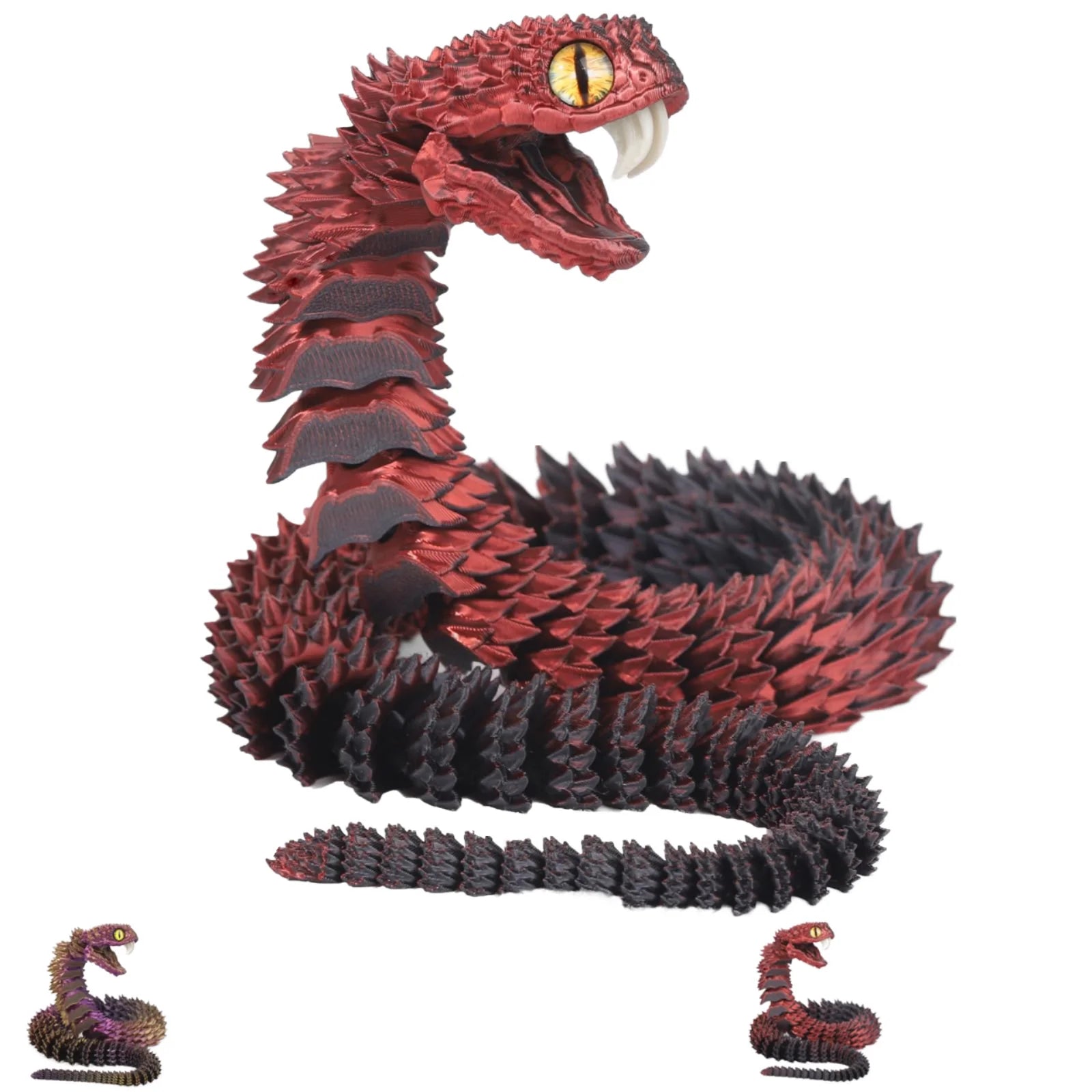 3D-printed Realistic Snake Joint Movable Viper Figurine Animal Model Children's Birthday Gift  Novel Toy Model Collection
