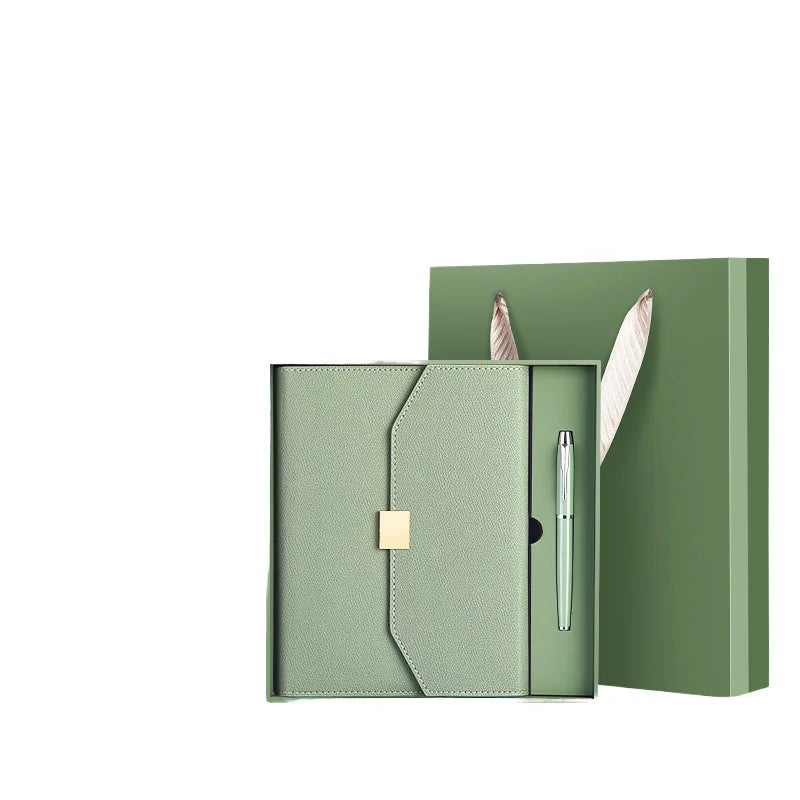 2025 Customizable Luxury A5 Notebook Set 100 Sheets Hardcover Leather Cover Corporate Gift for Business Promotion