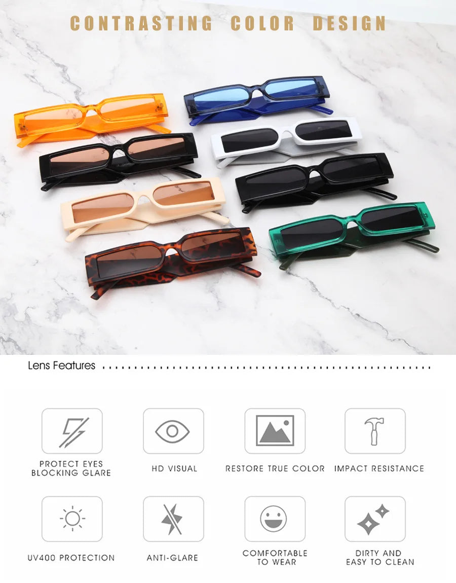 Steampunk Shades Eyewear UV400 Rectangle Vintage Sunglasses  Women Men Retro Sun Glasses