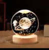 3D Warm White USB Power Crystal Ball Moon Night Light LED Planet Globe Table Lamp Home Decor Gift