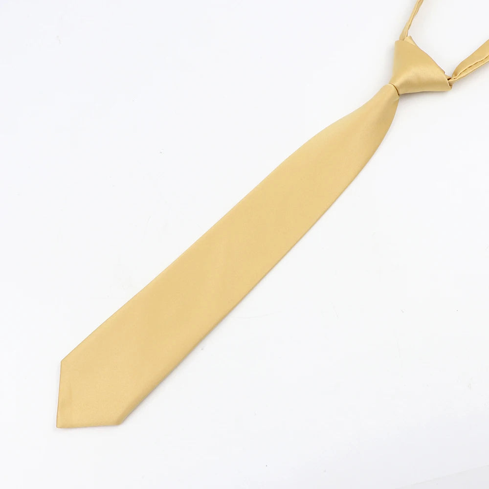 Fashion School Children Neck Tie Solid Color Easy to Wear for Girls Boys Kid Pre-tied Colorful Adjustable Skinny Necktie Gift
