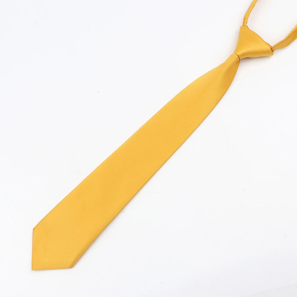 Fashion School Children Neck Tie Solid Color Easy to Wear for Girls Boys Kid Pre-tied Colorful Adjustable Skinny Necktie Gift