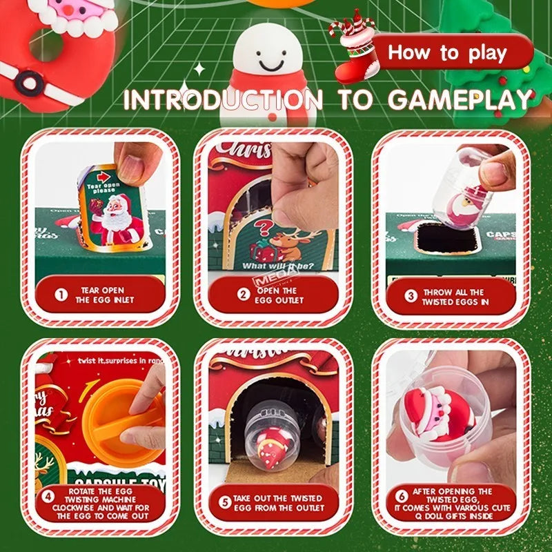 X'max Random Capsule Egg Twisting Machine Plastic Gachapon Toy in Cardboard Box Surprise Blind Box Christmas Gift