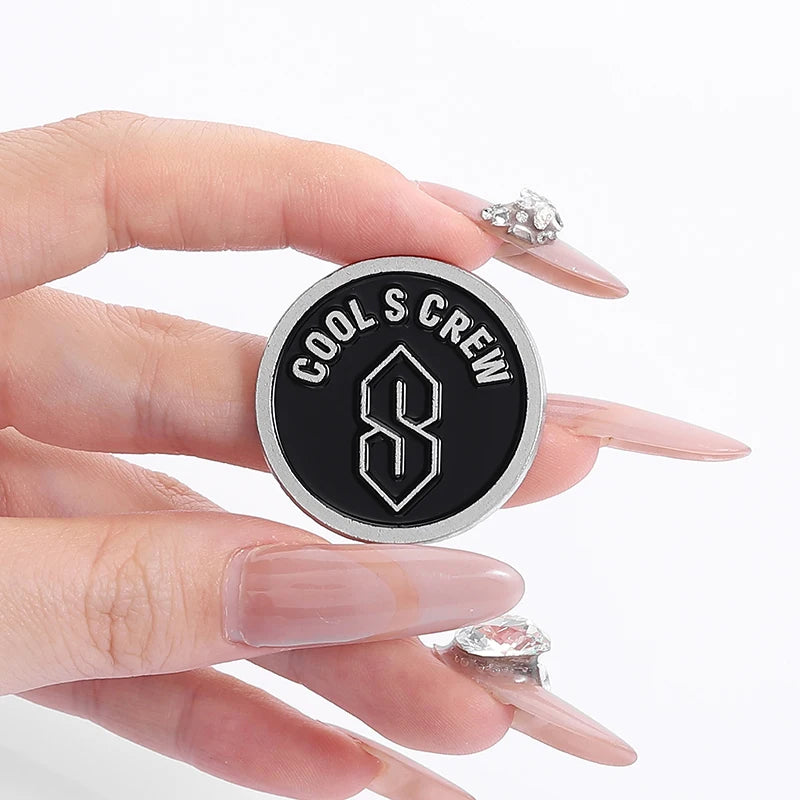 Cool S Crew Enamel Pins Punk Vintage S Logo Brooches Backpack Lapel Badge Fashion Jewelry Gift for Friends