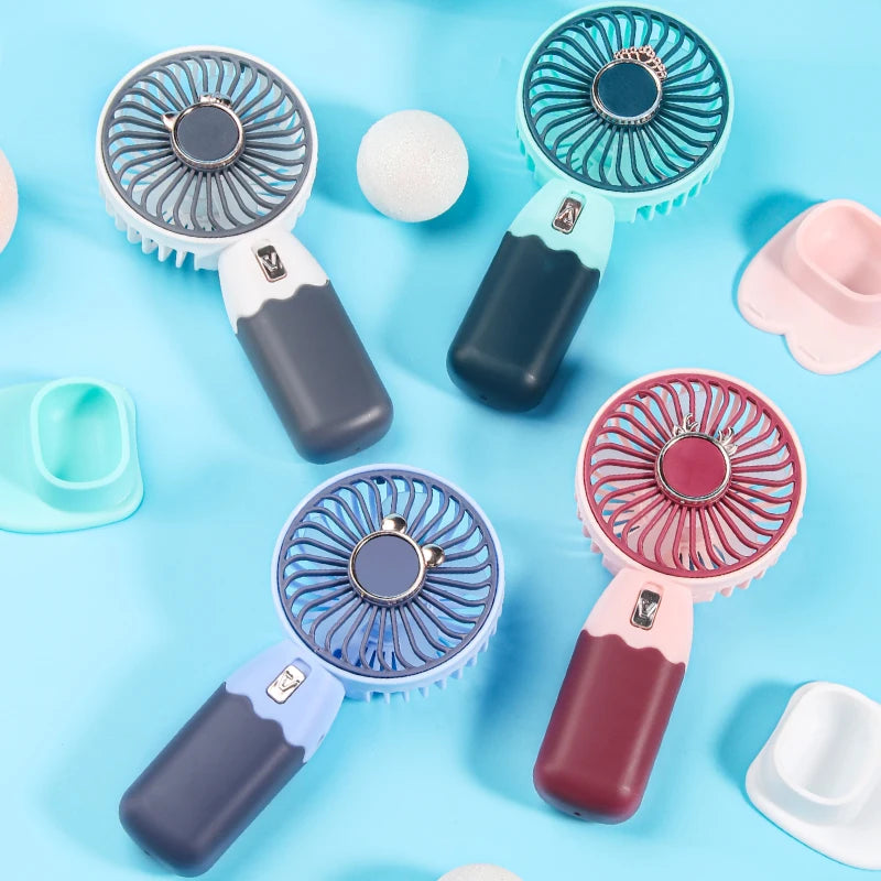 Hot Sale Summer Outdoor Mini USB Rechargeable Portable Fan Personalized Air Cooling for Sports Travel Top Toys Promotional Gifts