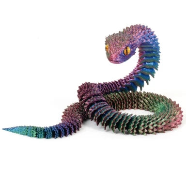 3D-printed Realistic Snake Joint Movable Viper Figurine Animal Model Children's Birthday Gift  Novel Toy Model Collection