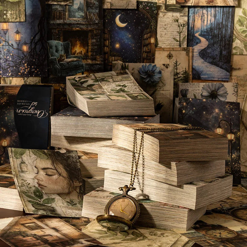 200 Sheets Per Pack of Material Paper Floating Life Collection Large Portion of Vintage Collage