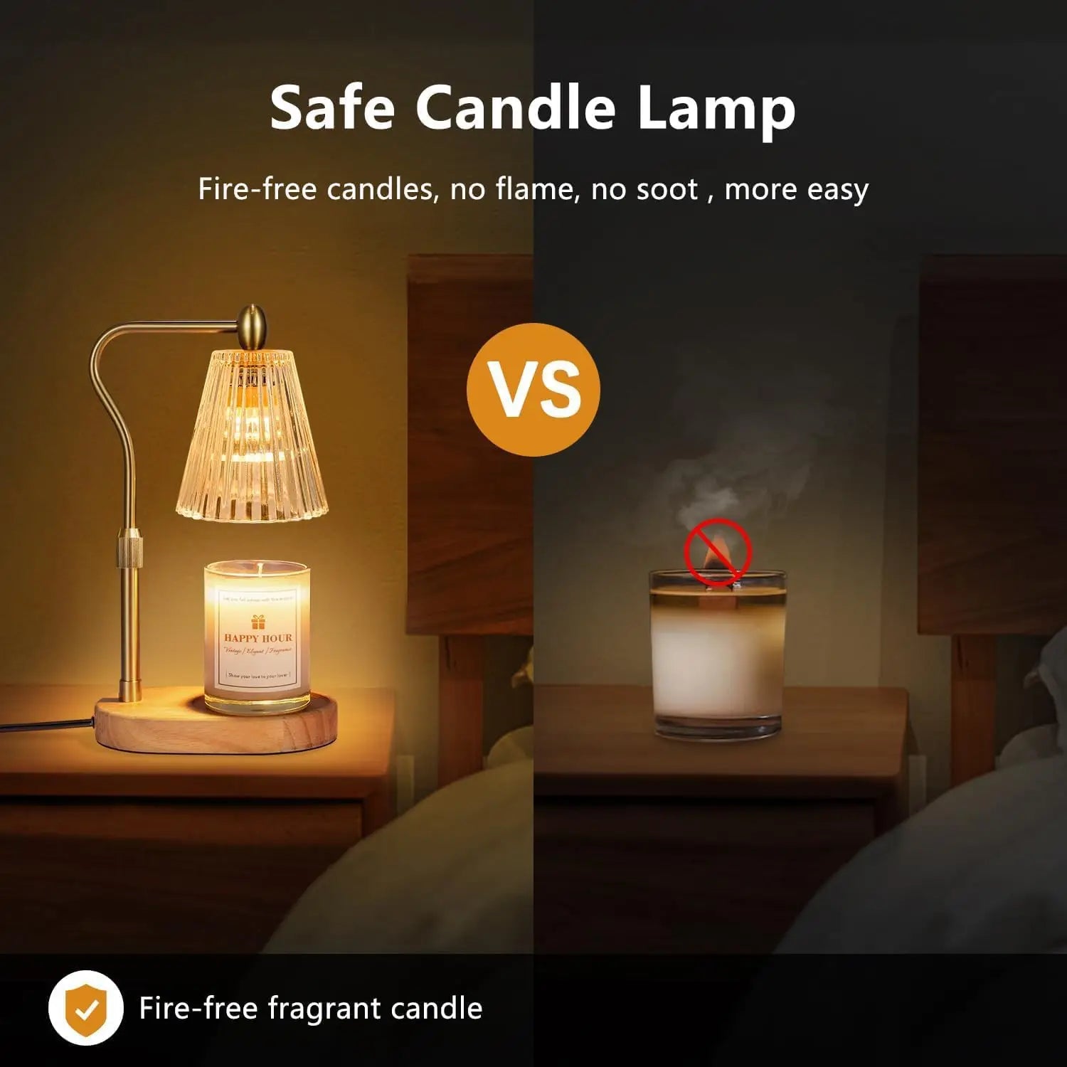 Imenlox Electric Candle Warmer Lamp Timer Dimmer Adjustable Height Glass Scented Wax Melt Home Decor Birthday Gifts for