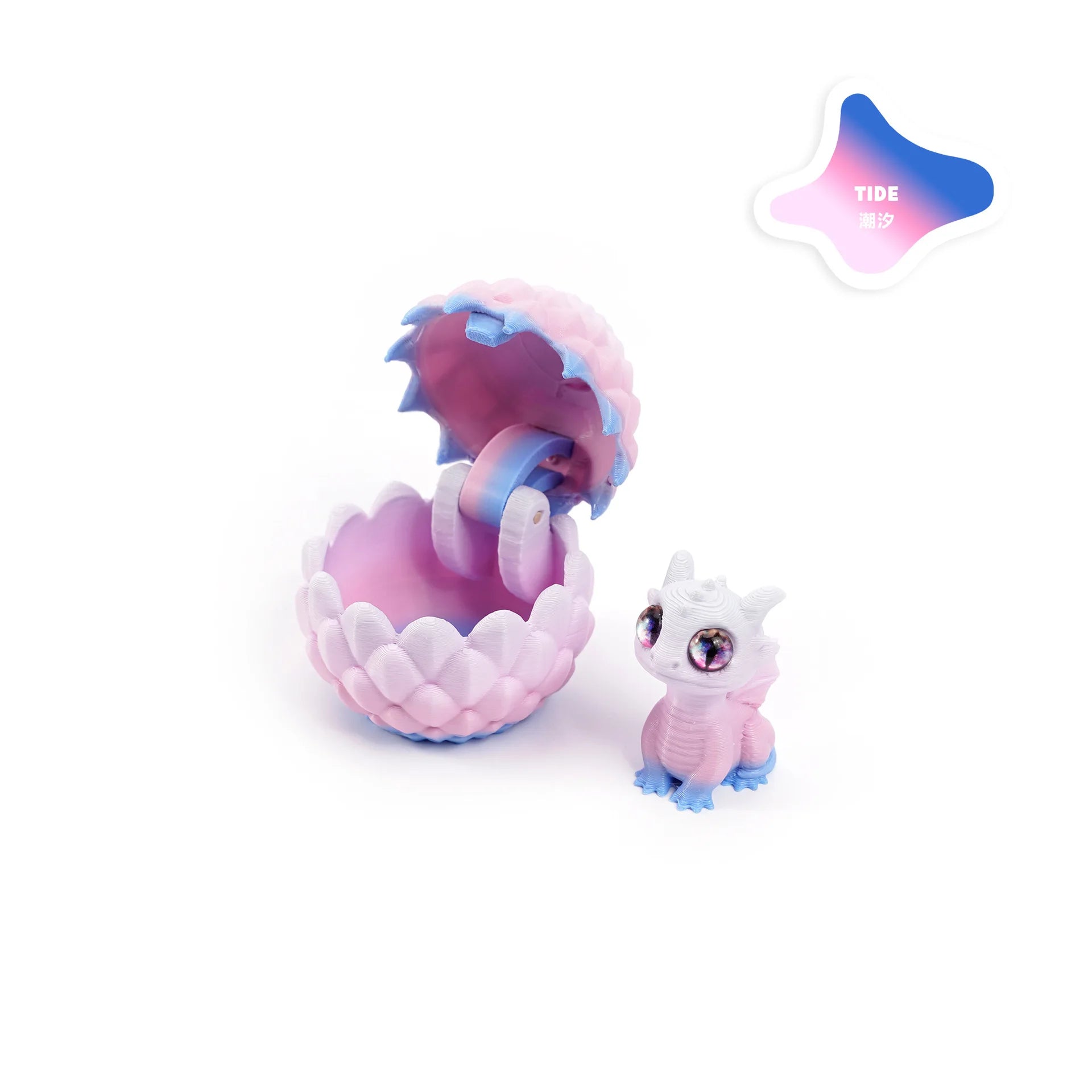 2025 Originality 3D Printed Dragon Egg Toy Model Creative Decompression Movable Plastic Children's Animal Dinosaur Collection