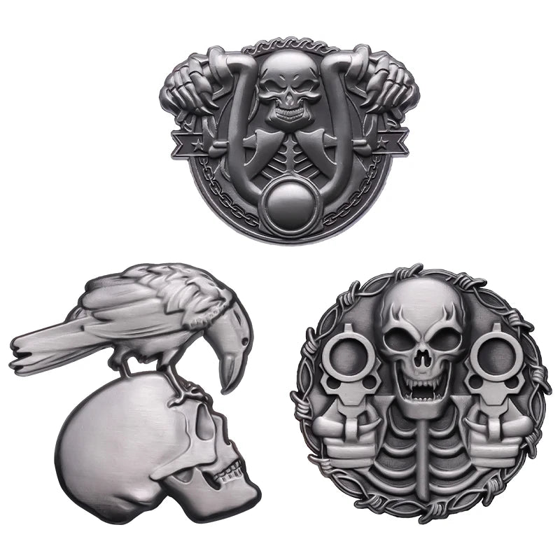 Retro Punk Skull Enamel Pins Brooches Badges Creativity Gothic Jewelry Clothes Backpack Lapel Pin Skeleton Motorcycle Vintage