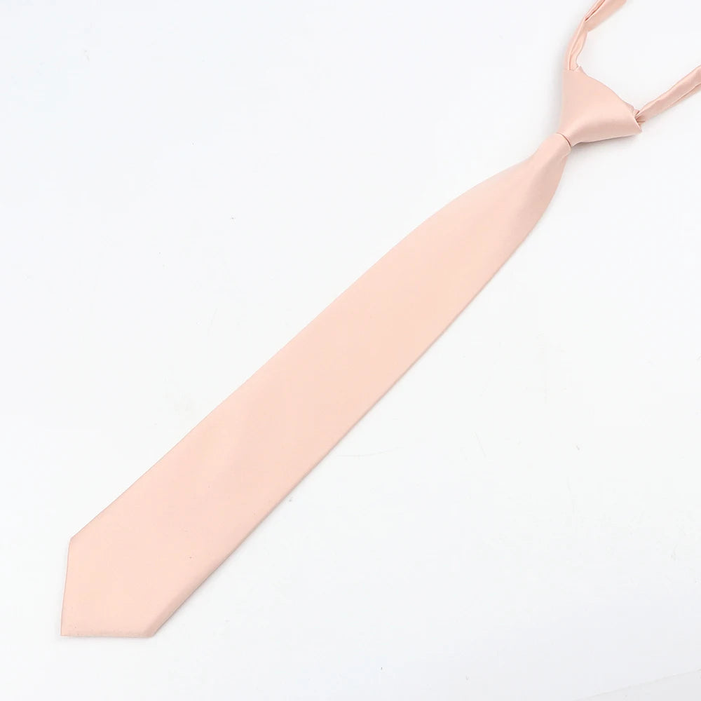 Fashion School Children Neck Tie Solid Color Easy to Wear for Girls Boys Kid Pre-tied Colorful Adjustable Skinny Necktie Gift