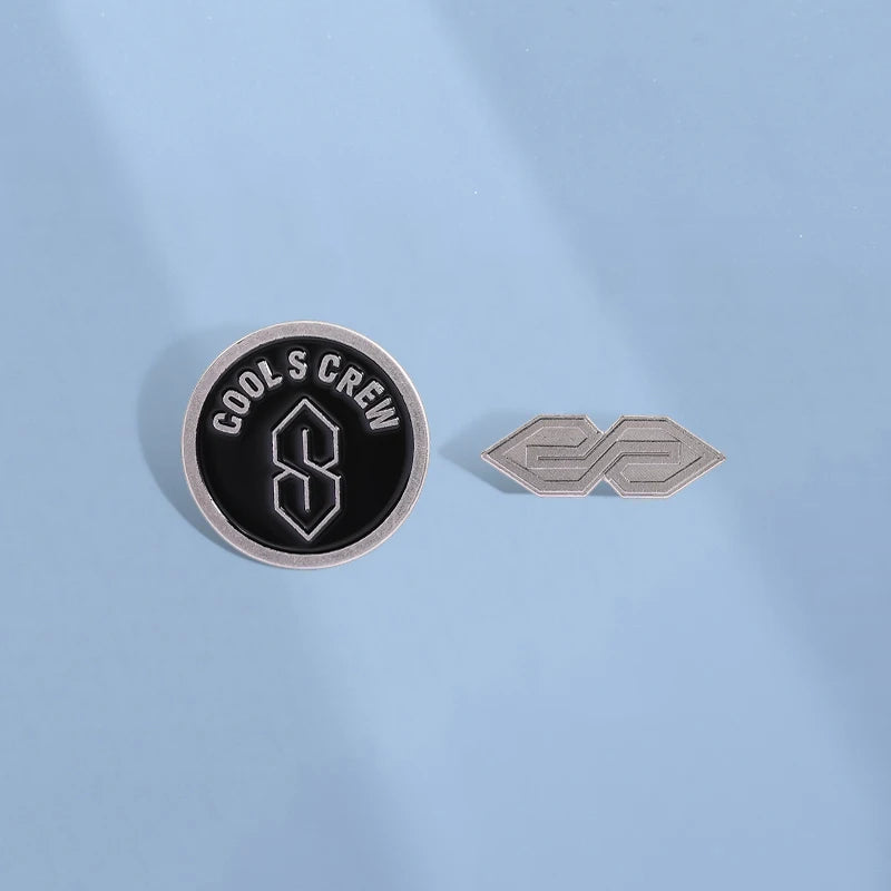 Cool S Crew Enamel Pins Punk Vintage S Logo Brooches Backpack Lapel Badge Fashion Jewelry Gift for Friends