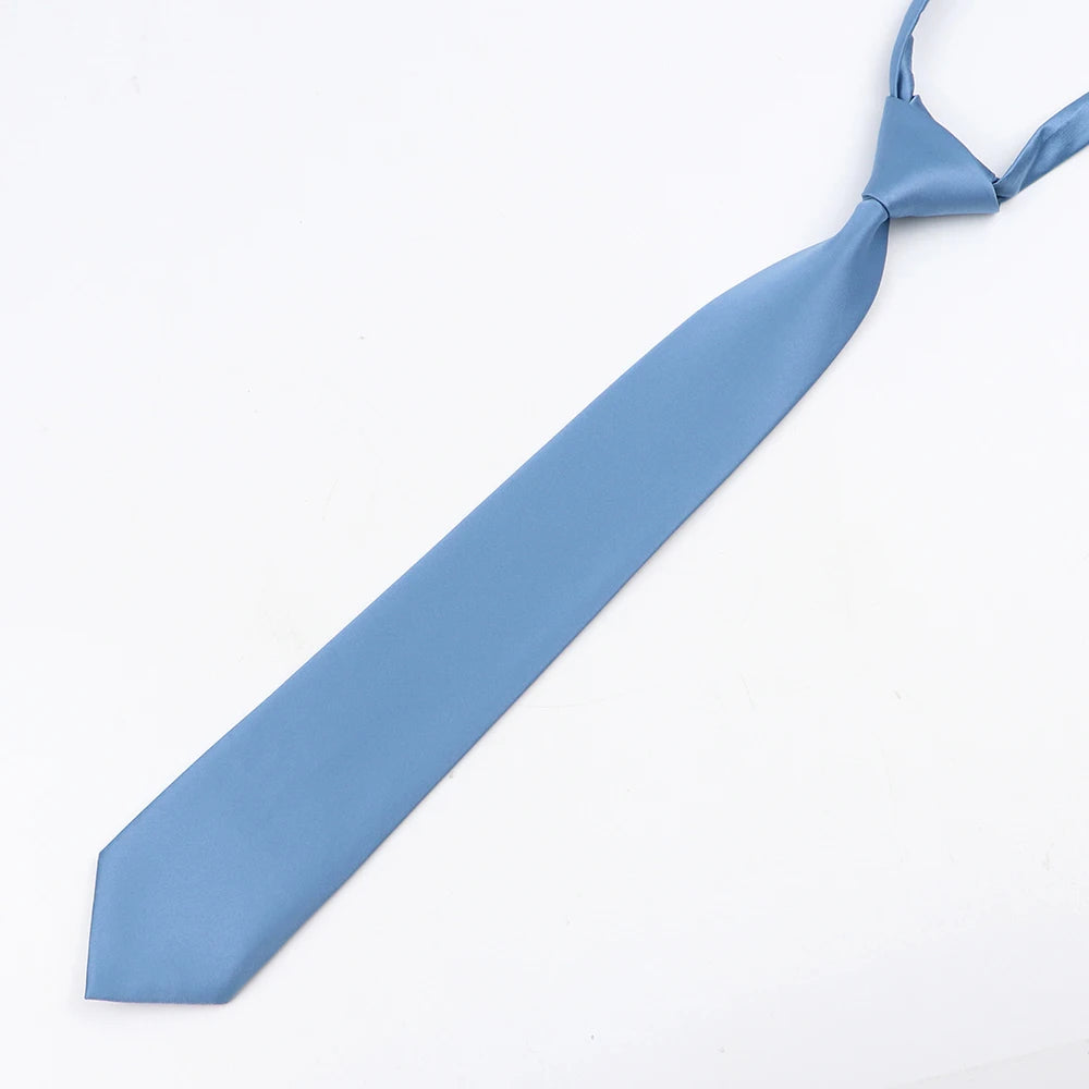 Fashion School Children Neck Tie Solid Color Easy to Wear for Girls Boys Kid Pre-tied Colorful Adjustable Skinny Necktie Gift