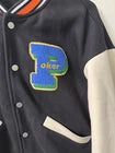 Embroidered Varsity Poker Jacket Black And Orange "Lucky Jacket" New Wave Street