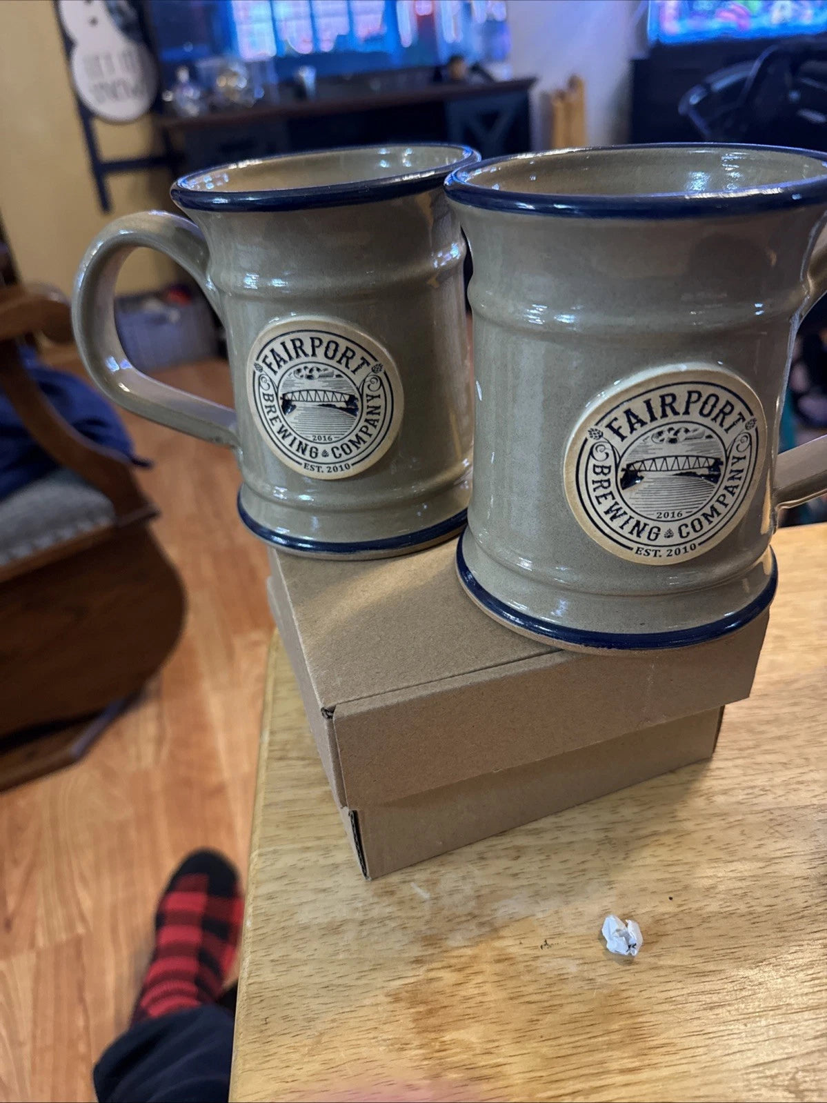 Handcrafted stineware Mugs set of 2, 22oz