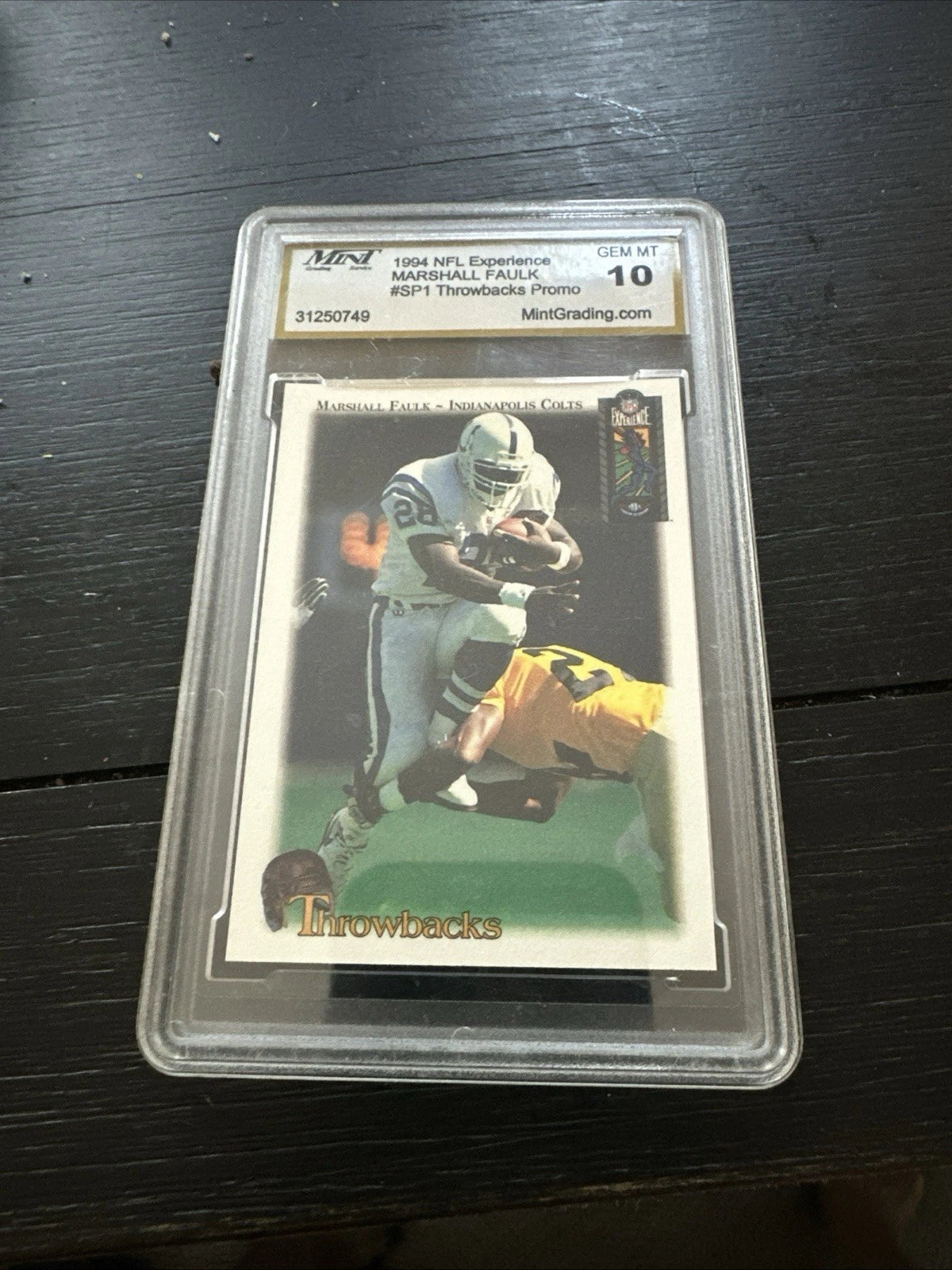 K348 FOOTBALL CARD - MARSHALL FAULK COLTS ROOKIE - 1994 CLASSIC 10-1