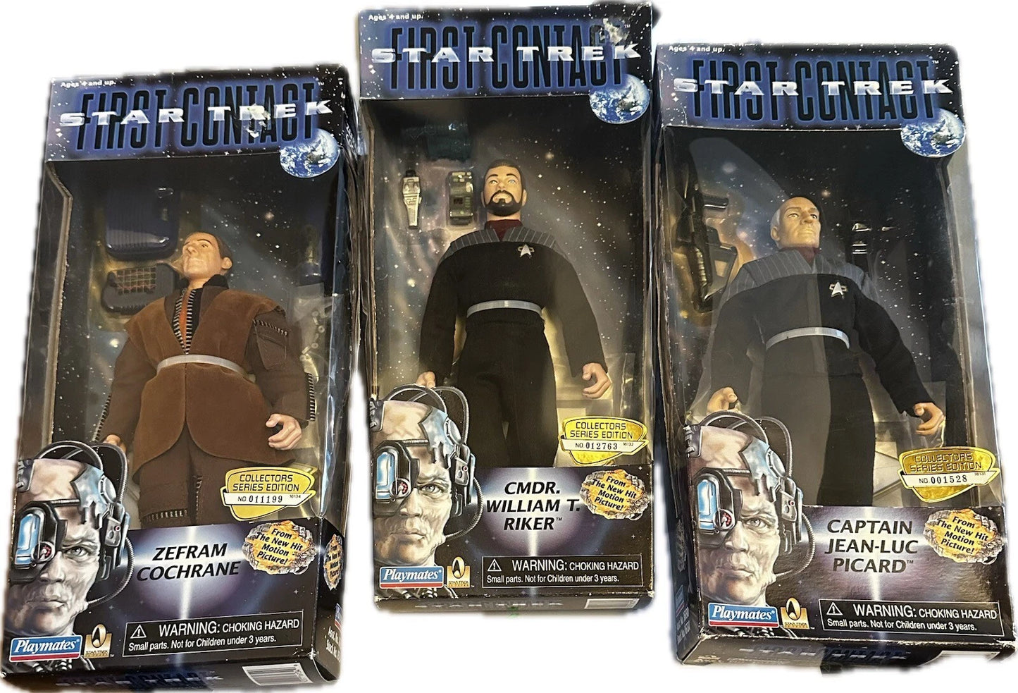LOT of 3 OF Star Trek First Contact Collector Series Figures